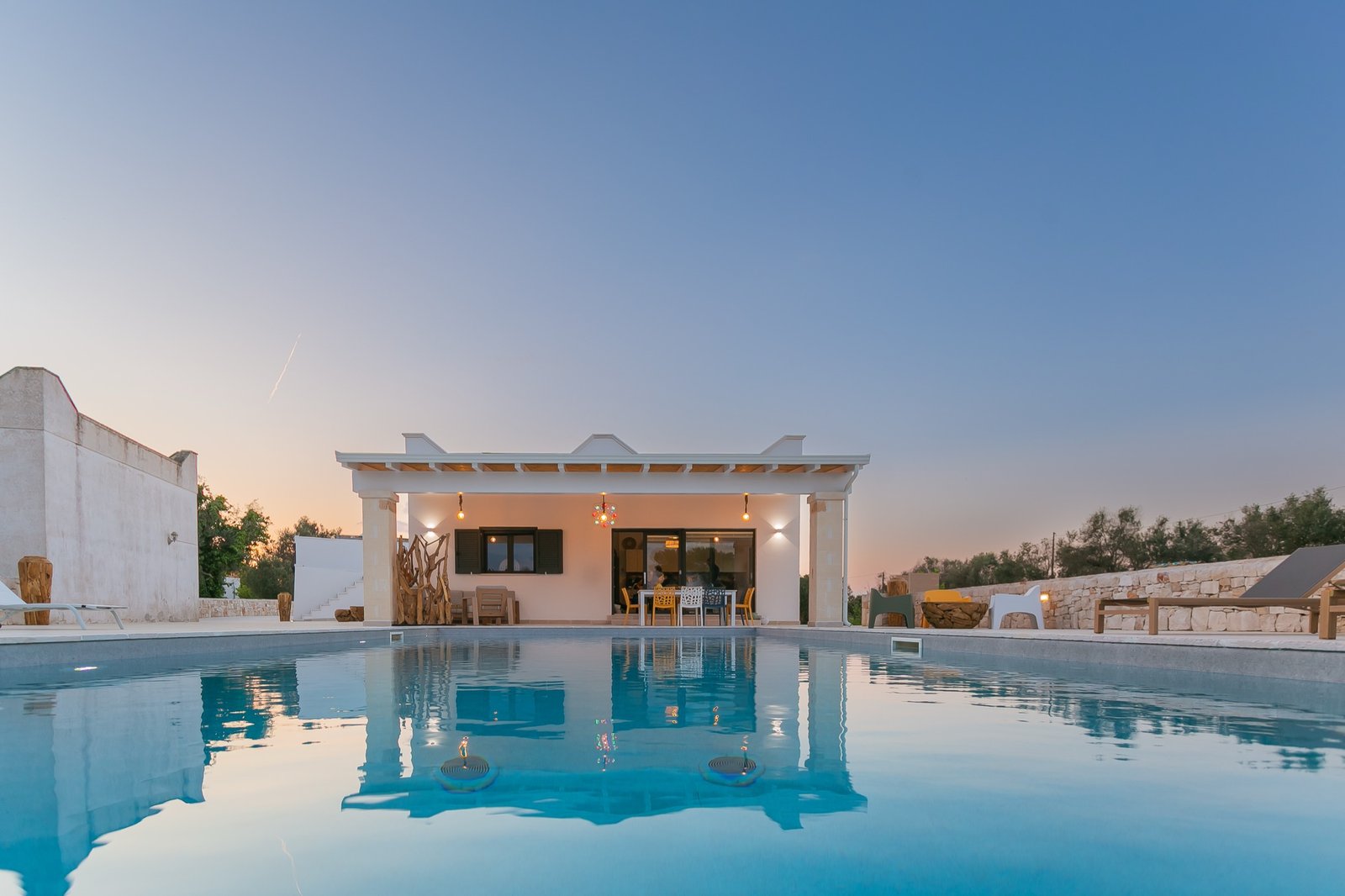 Masseria Ostuni au coucher du soleil
